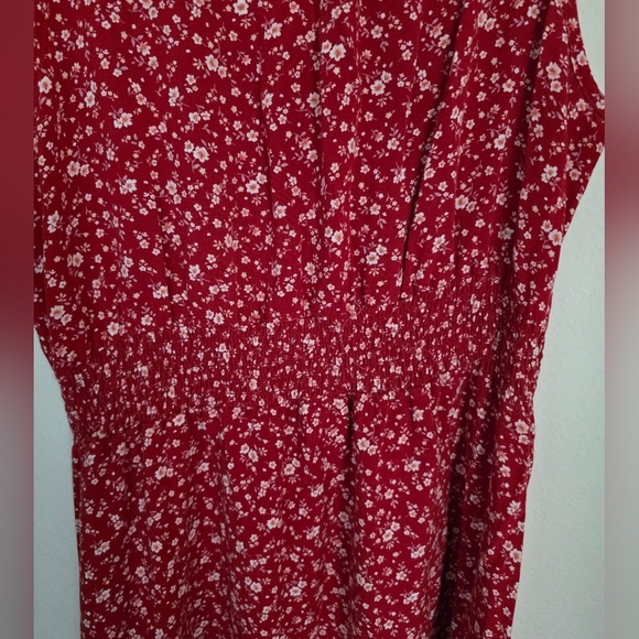 Red Floral Sleeveless Sun Dress Size M - Picture 6 of 6